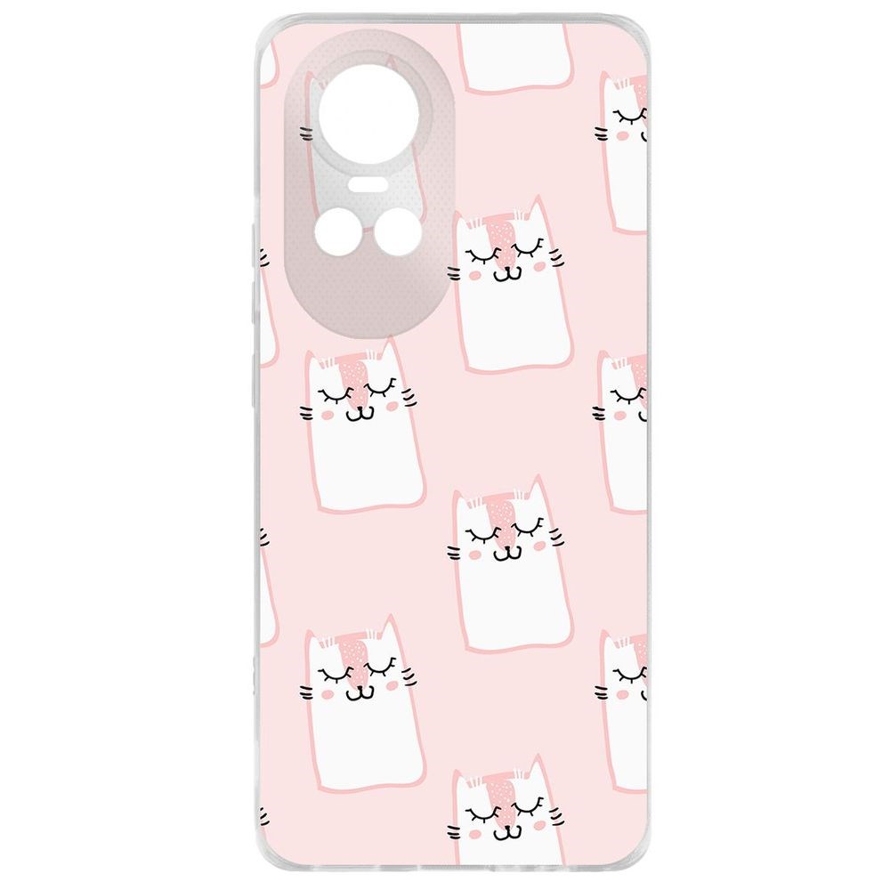 

Чехол-накладка Krutoff Clear Case Котики паттерн для Oppo Reno10 5G, Прозрачный
