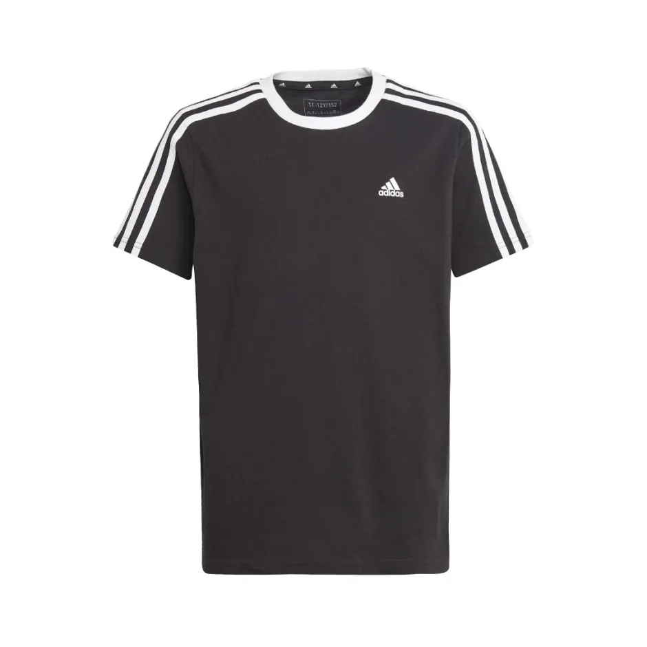 

Футболка Adidas для девочек, H44670, чёрная 095A, размер 140, Черный, Essentials 3-Stripes