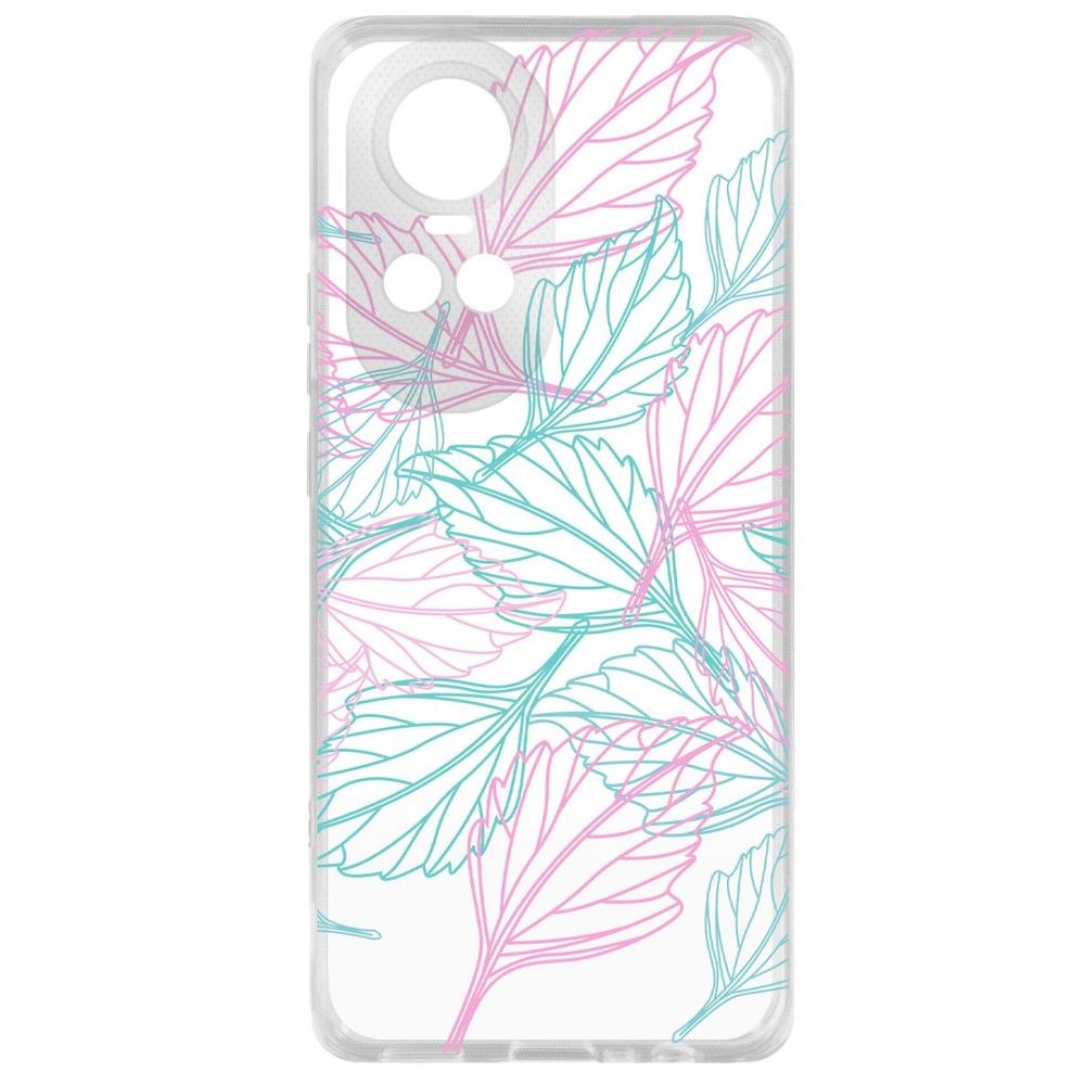 

Чехол-накладка Krutoff Clear Case Листья паттерн для Oppo Reno10 5G