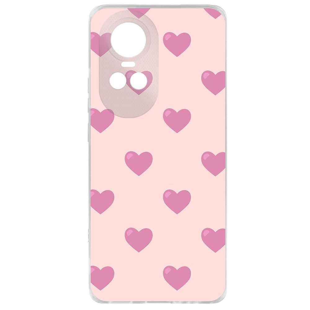 

Чехол-накладка Krutoff Clear Case Пурпурные сердца для Oppo Reno10 5G, Прозрачный