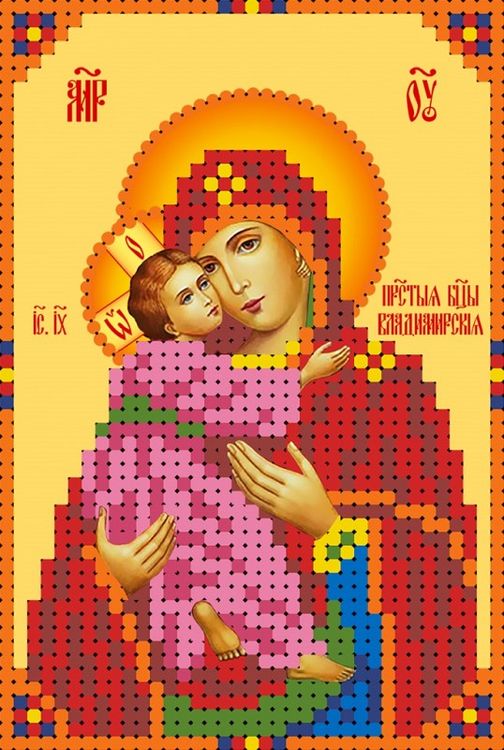

Рисунок на ткани Каролинка Богородица Владимирская ТКБИ 6016