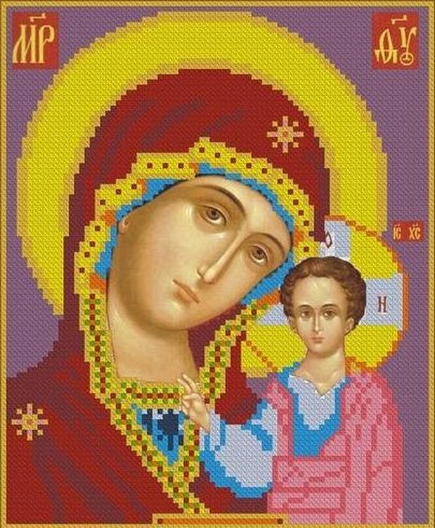 

Рисунок на ткани Каролинка Богородица Казанская ТКБИ 4019