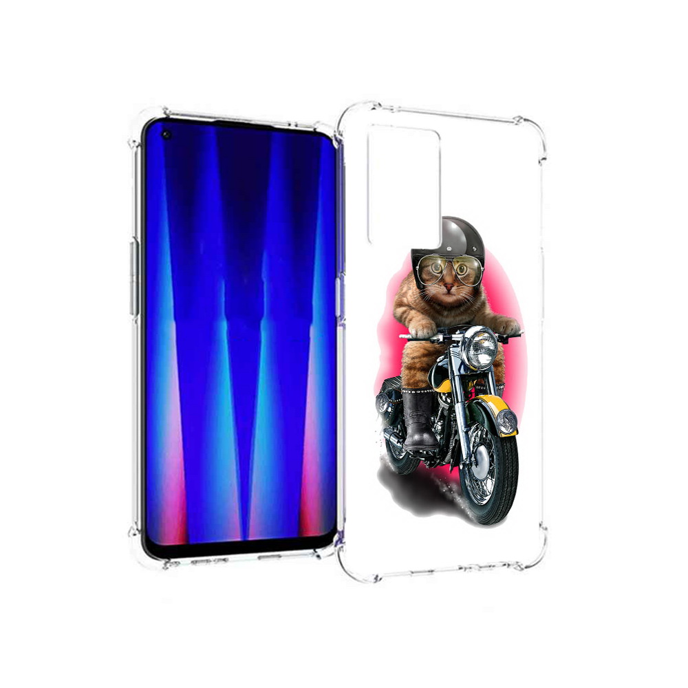 

Чехол MyPads Tocco для OnePlus Nord CE 5G мото-кот, Прозрачный, Tocco