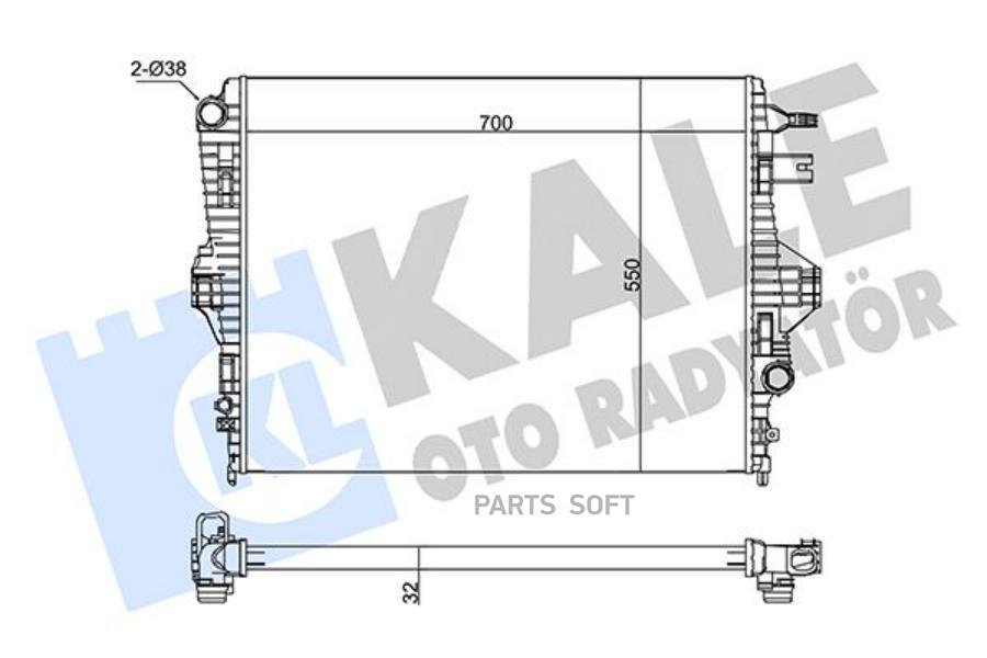 Радиатор Vag Touareg, Porshe Caynne 10- 1Шт KALE 345870 100049619625