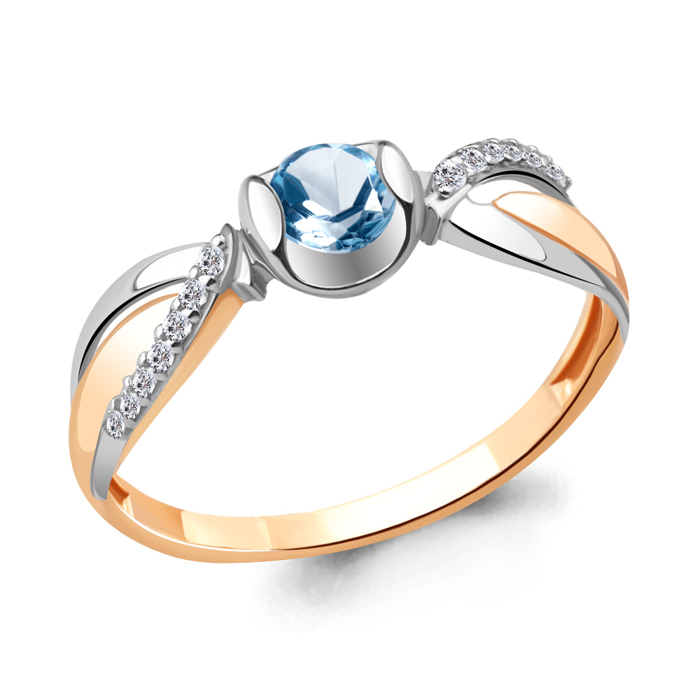 

Кольцо из золота р. 18 AQUAMARINE 6912705А_585_кз, 6912705А_585_кз
