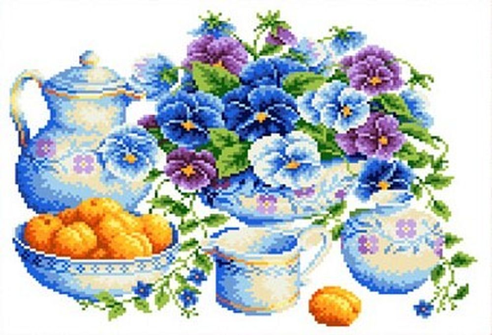

Рисунок на ткани Каролинка Голубой букет КК 038