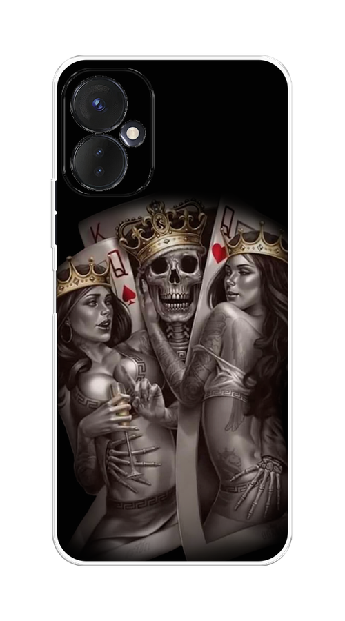 

Чехол на Tecno Spark 9 Pro "Карты король и королевы", Серый;желтый, 301950-6
