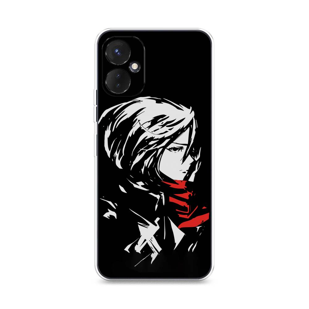 

Чехол для Tecno Spark 9 Pro "Микаса минимализм", Черный;серый;красный, 301950-4