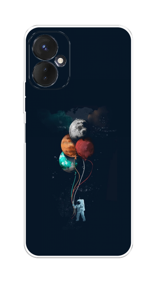 

Чехол на Tecno Spark 9 Pro "Космонавт с шариками", Разноцветный, 301950-4
