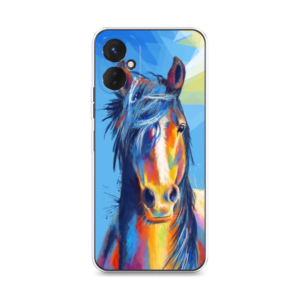 

Чехол для Tecno Spark 9 Pro "Лошадь арт 3", Голубой;желтый;синий, 301950-1
