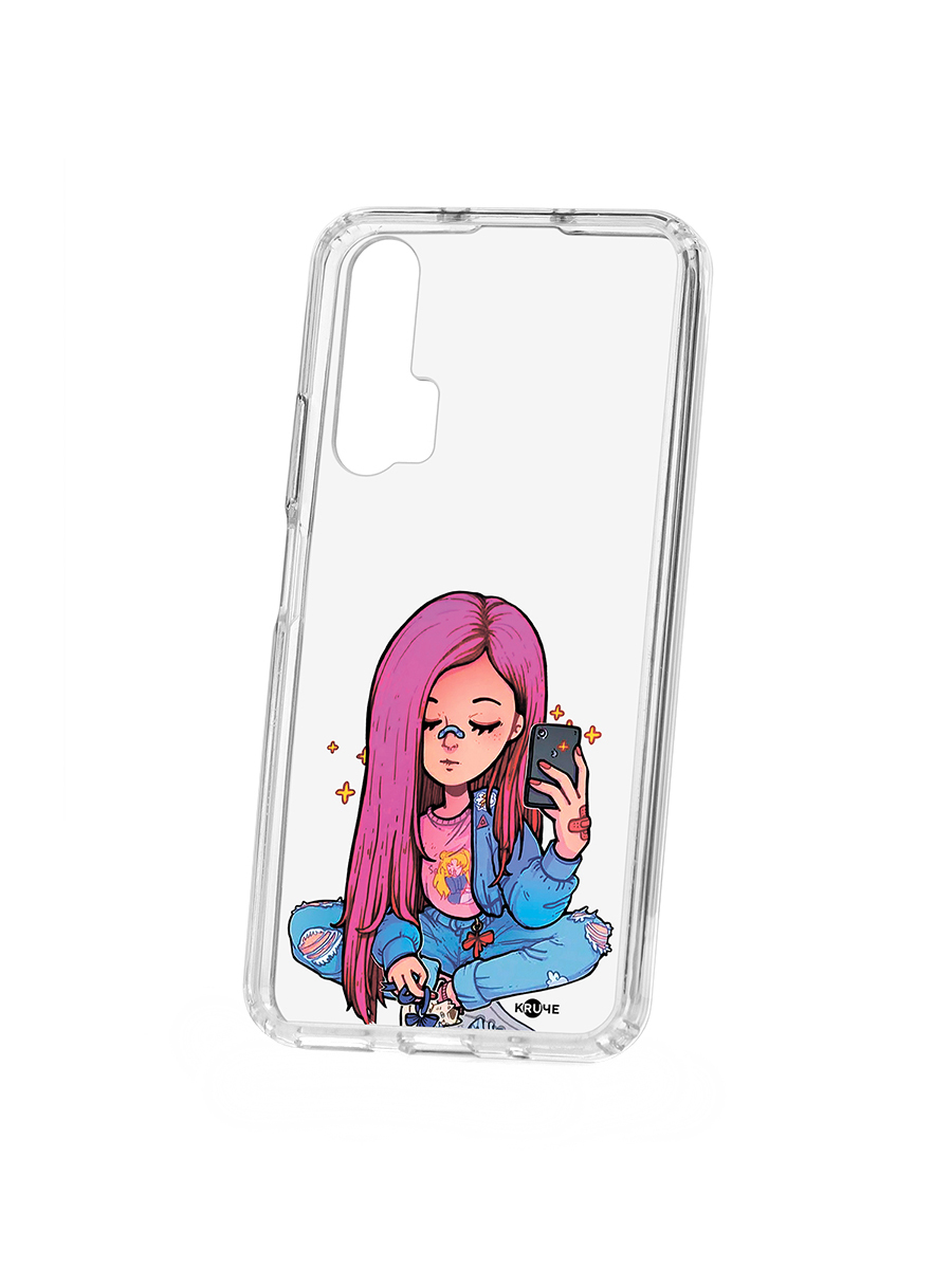 фото Чехол на huawei honor 20 pro kruche print pink hair кruче