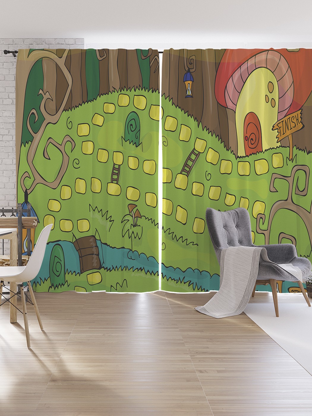 

Шторы под лён JoyArty "Настольная игра Лес", серия Oxford DeLux, 340х265 см, Настольная игра Лес