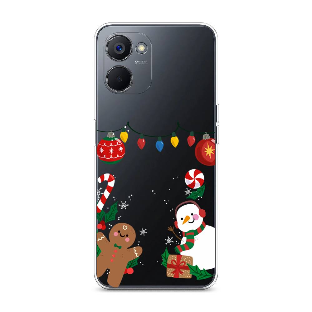 

Чехол на Realme V20 "Новогоднее настроение", Коричневый;красный;зеленый, 2512950-5