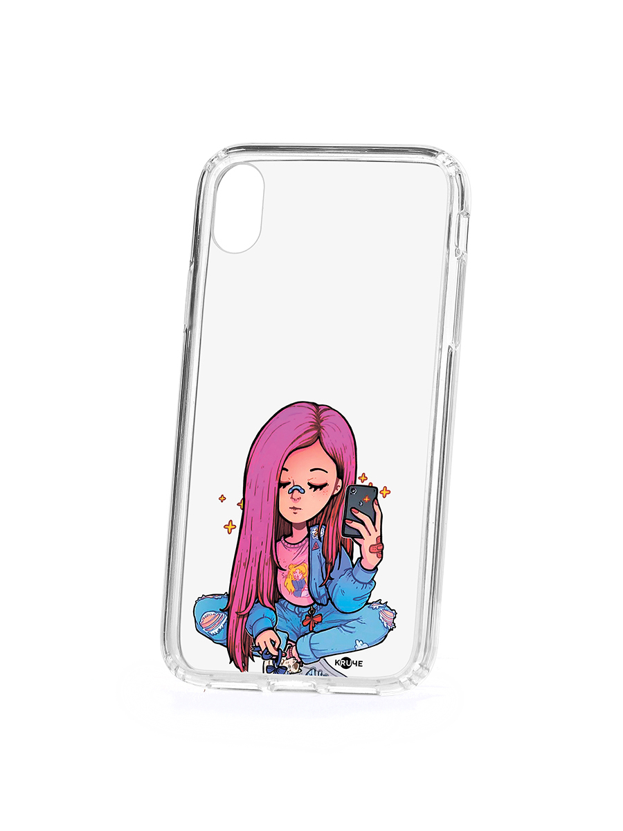 фото Чехол на apple iphone xr kruche print pink hair кruче