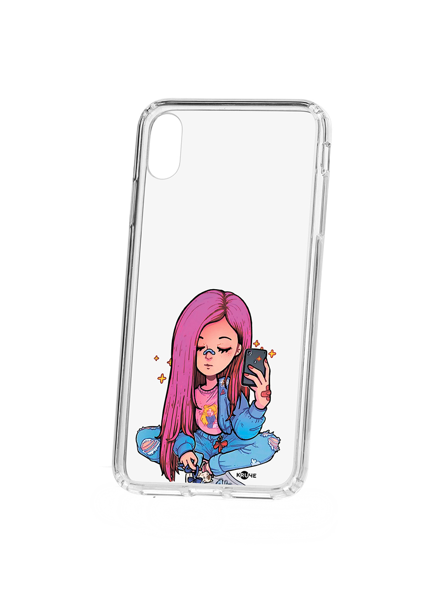 фото Чехол на apple iphone xs max kruche print pink hair кruче