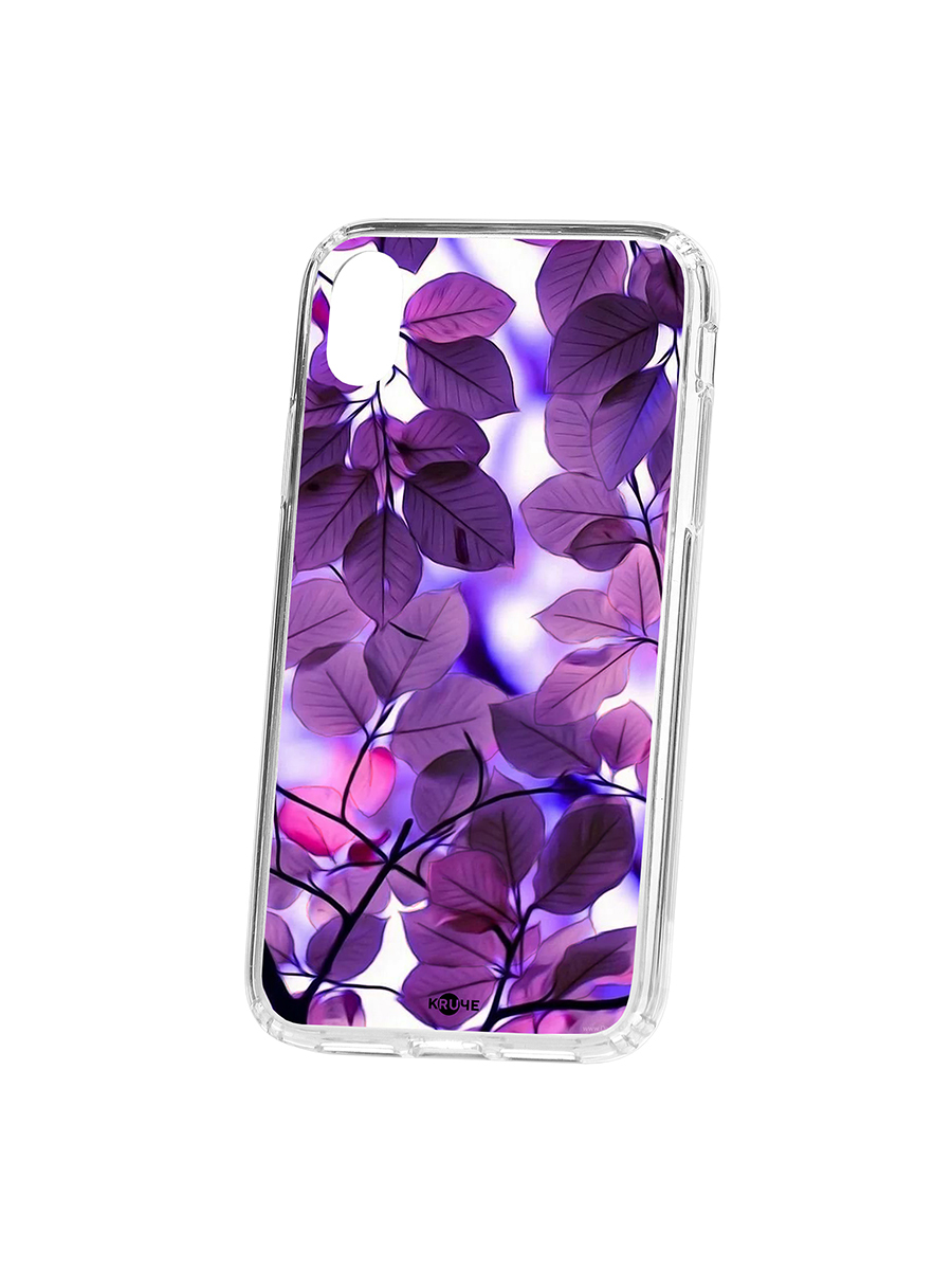 фото Чехол на apple iphone xr kruche print purple leaves кruче