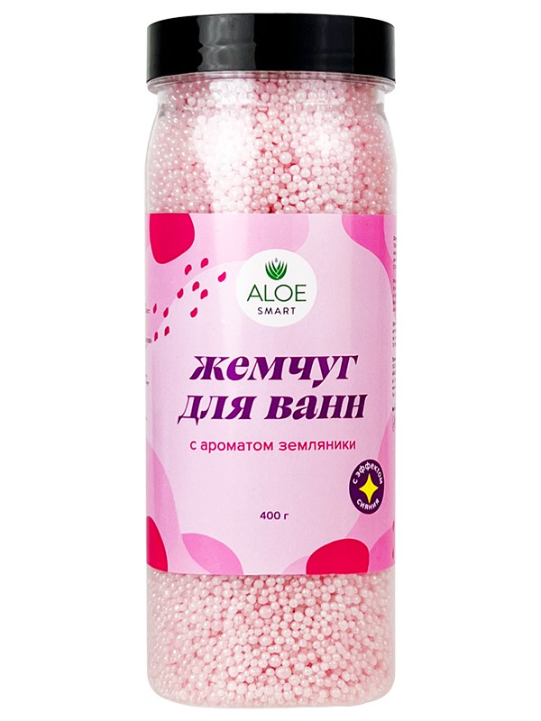 

Жемчуг для ванн ALOEsmart Сияющий c ароматом земляники, 400 г