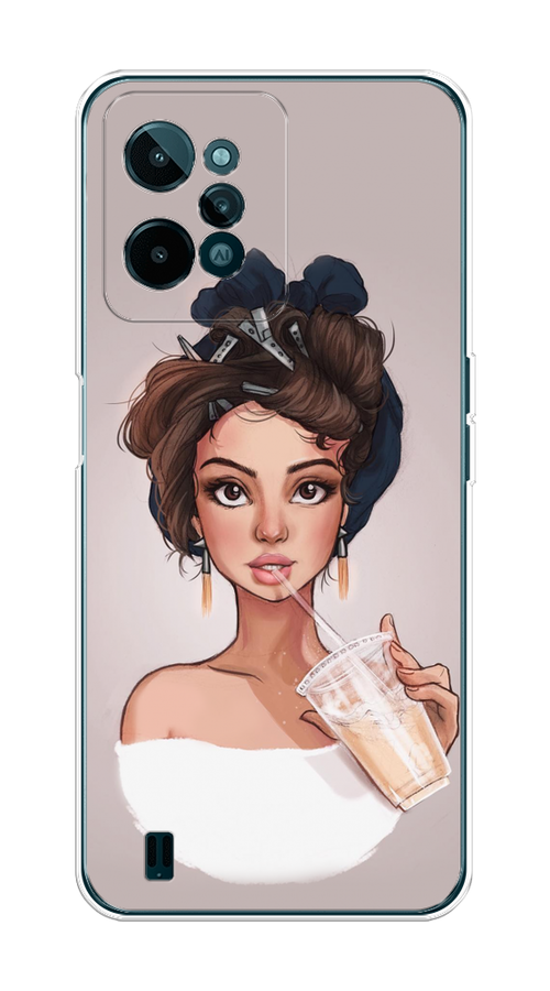 

Чехол на Realme C31 "Девушка с фраппе", Серый, 259350-6