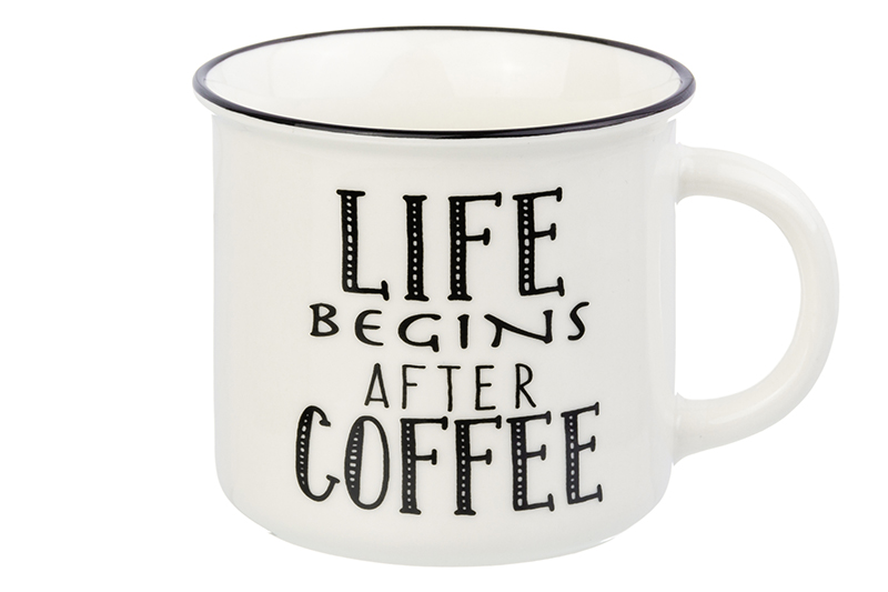 фото Кружка 400 мл 12х9,5х8,5 см "life begins after coffee" elan gallery