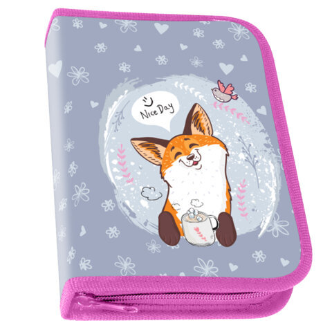 

Пенал ПИФАГОР, 1 отделения, 2 откидные планки, полиэстер, 20х14 см, Cute fox, 271018