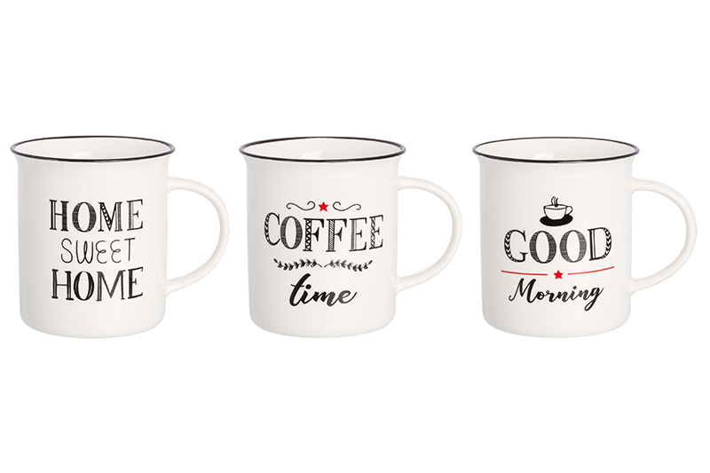 фото Набор кружек 3 пр. 310 мл "sweet home" "coffee time" "good morning" elan gallery