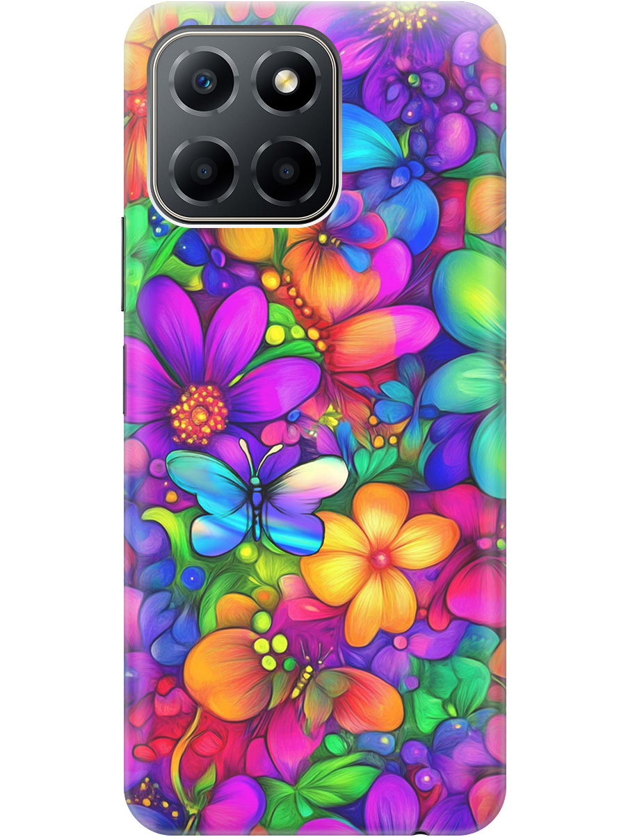 

Силиконовый чехол на Honor X6/X8 5G с принтом "Бабочки и цветы" прозрачный, Прозрачный;зеленый;фиолетовый;красный, 762092223