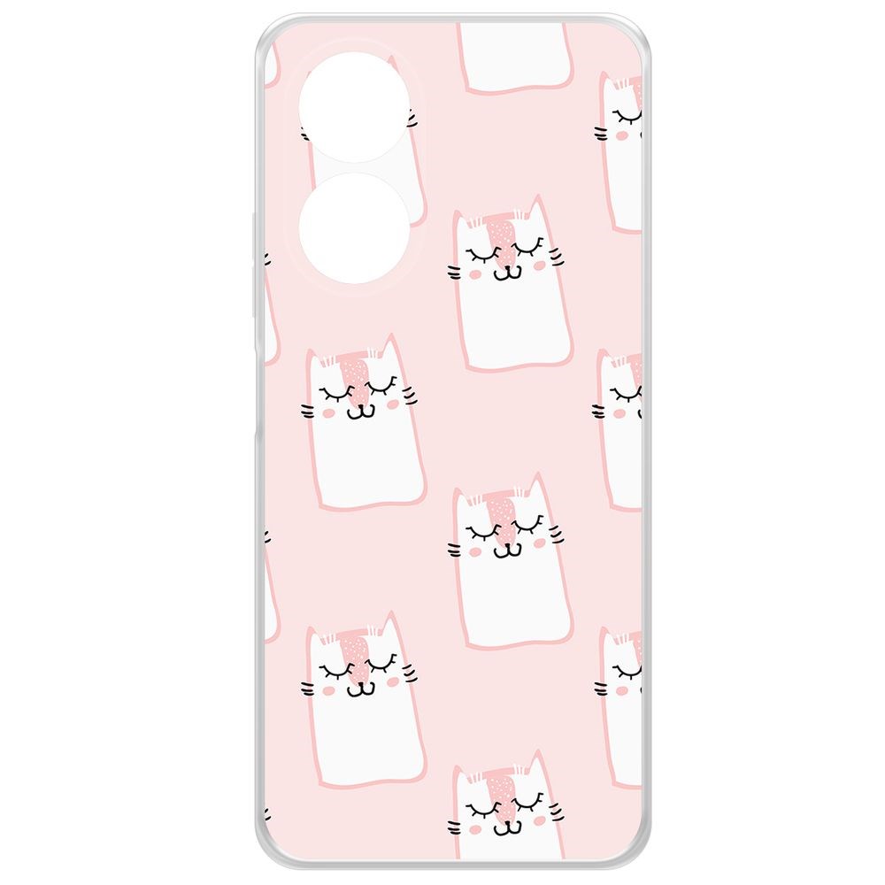 

Чехол-накладка Krutoff Clear Case Котики паттерн для Oppo A58 4G, Прозрачный