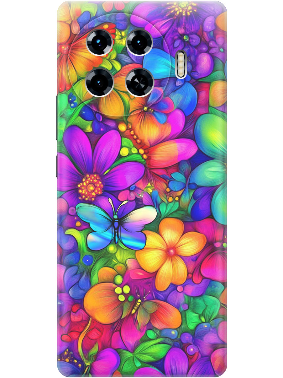 

Силиконовый чехол на Tecno Spark 20 Pro+ с принтом "Бабочки и цветы" прозрачный, Прозрачный;зеленый;фиолетовый;красный, 783985023