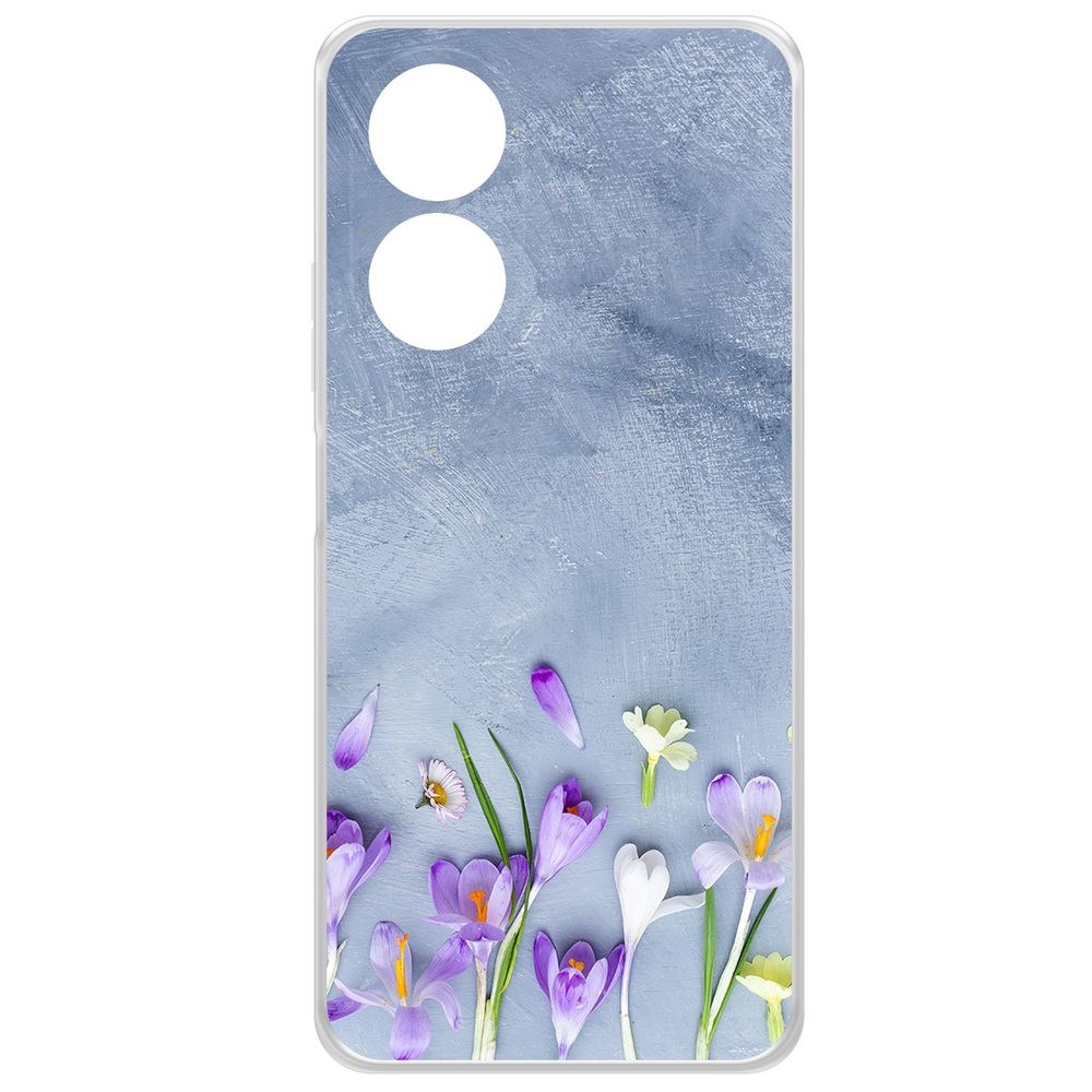 

Чехол-накладка Krutoff Clear Case Цветочное настроение для Oppo A58 4G, Прозрачный