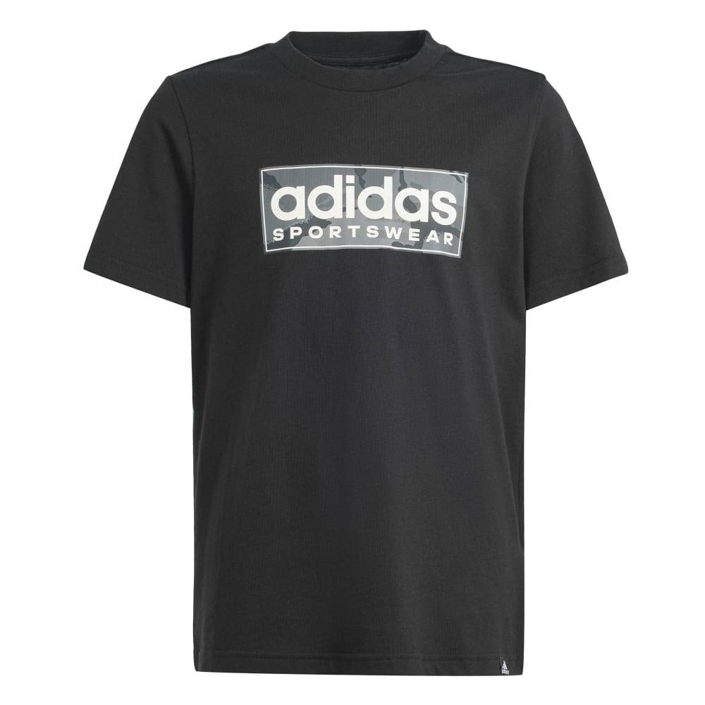 

Футболка Adidas для девочек, IW1373, чёрная 095A, размер 140, Черный, B CamoLin T