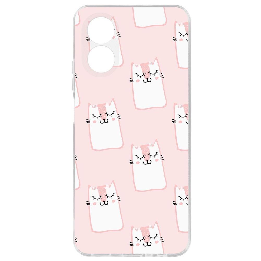 

Чехол-накладка Krutoff Clear Case Котики паттерн для Oppo A38 4G, Прозрачный