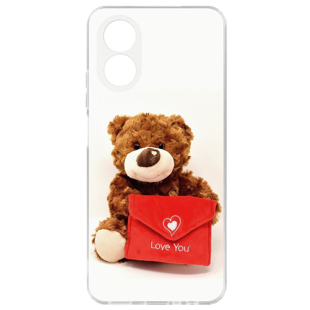 

Чехол-накладка Krutoff Clear Case Медвежонок тебя любит для Oppo A38 4G, Прозрачный