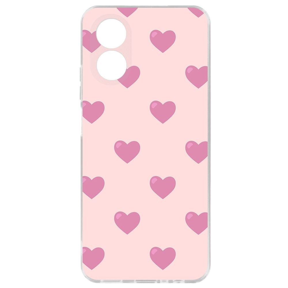 

Чехол-накладка Krutoff Clear Case Пурпурные сердца для Oppo A38 4G, Прозрачный