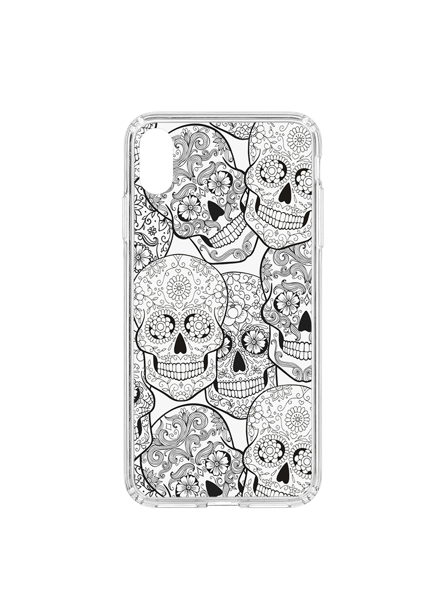 фото Чехол на apple iphone xs max kruche print skull black кruче