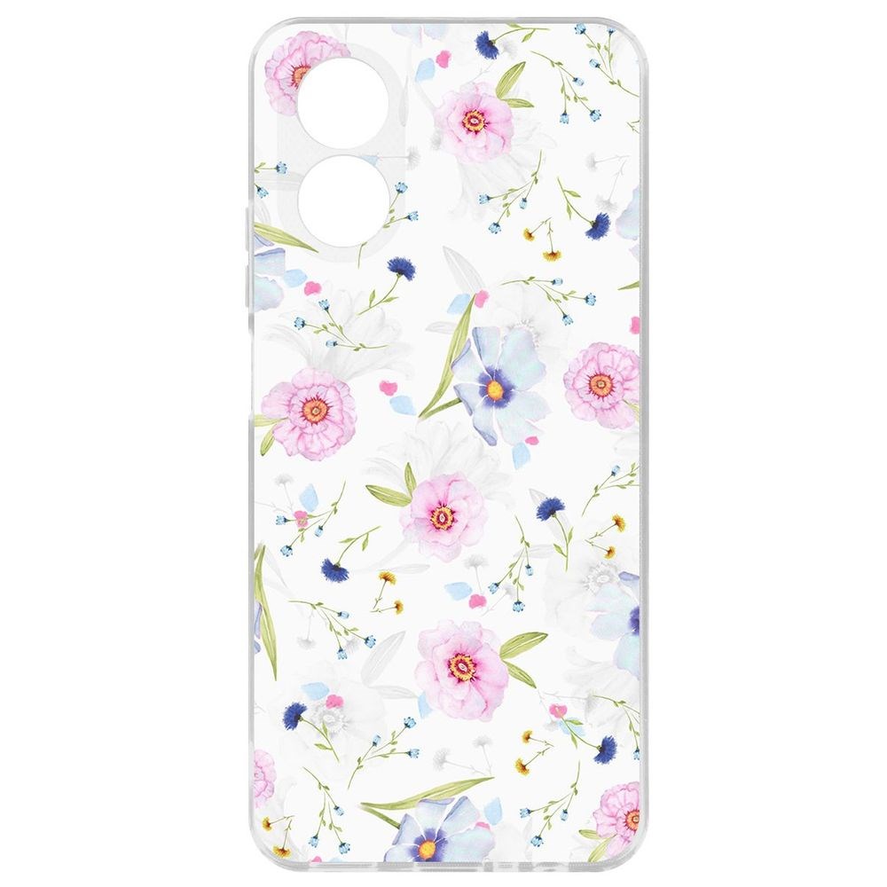 

Чехол-накладка Krutoff Clear Case Цветочный паттерн 3 для Oppo A38 4G, Прозрачный