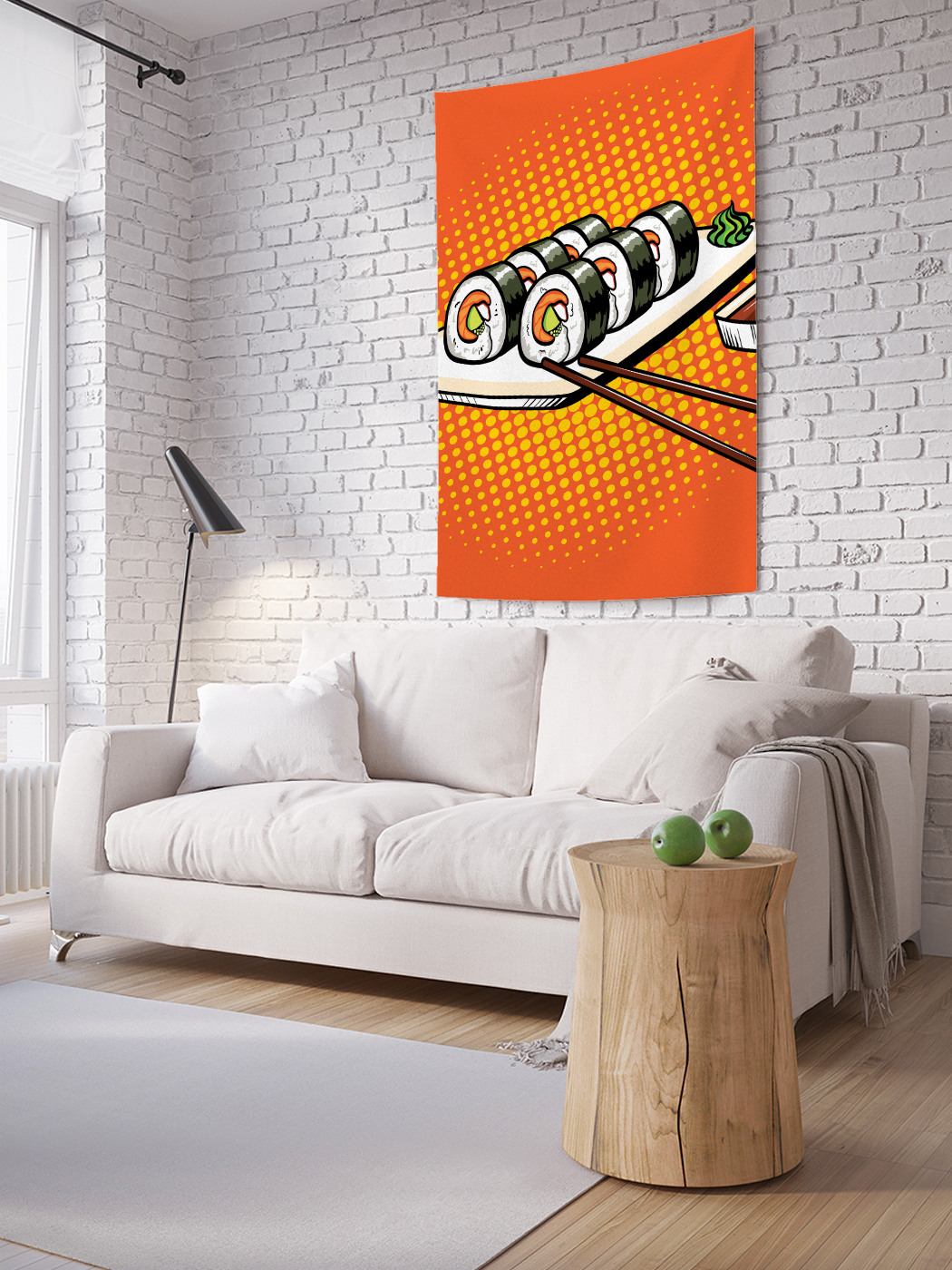 фото Вертикальное фотопанно на стену joyarty "суши с соусом", 100x150 см