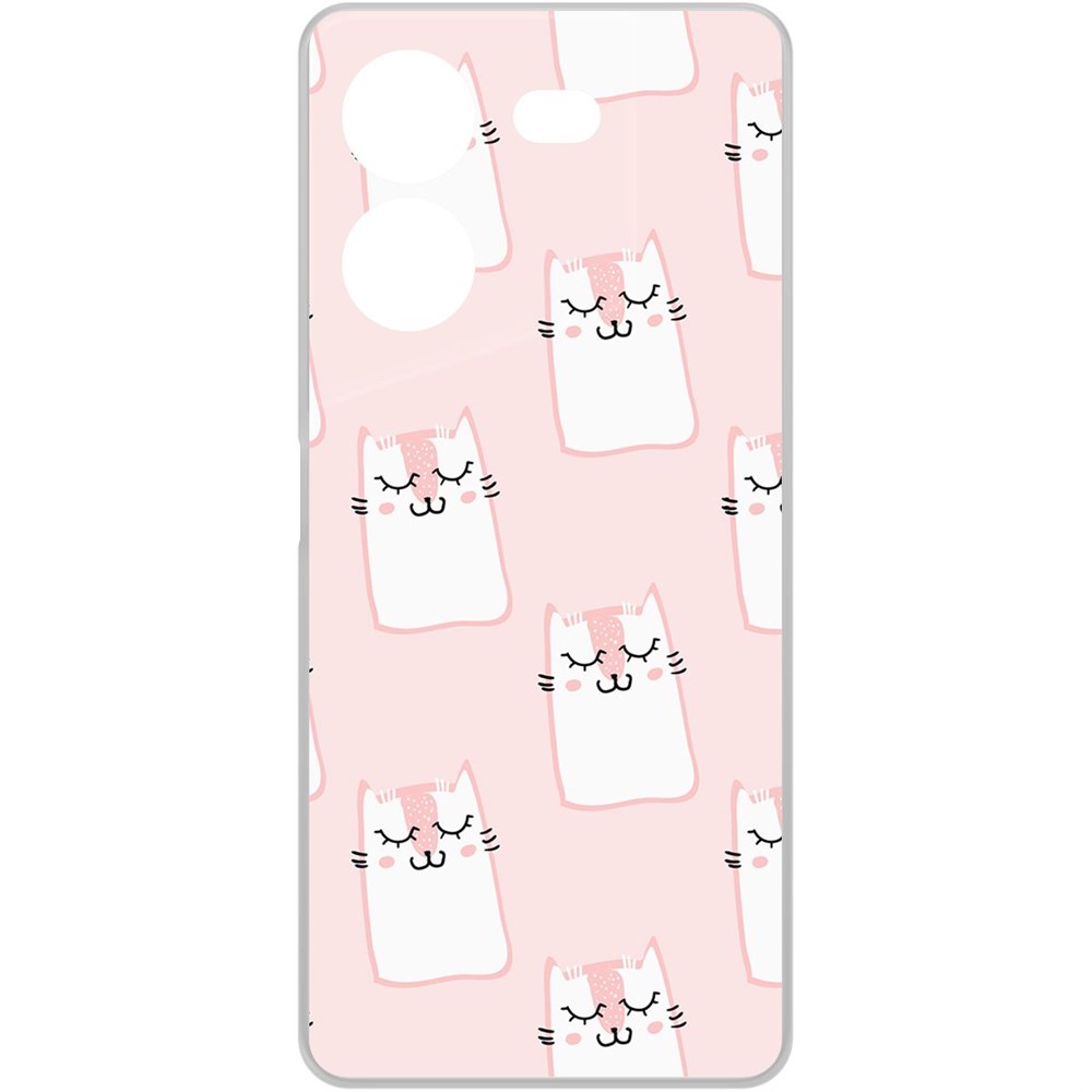 

Чехол-накладка Krutoff Clear Case Котики паттерн для TECNO Pova 5 Pro, Прозрачный