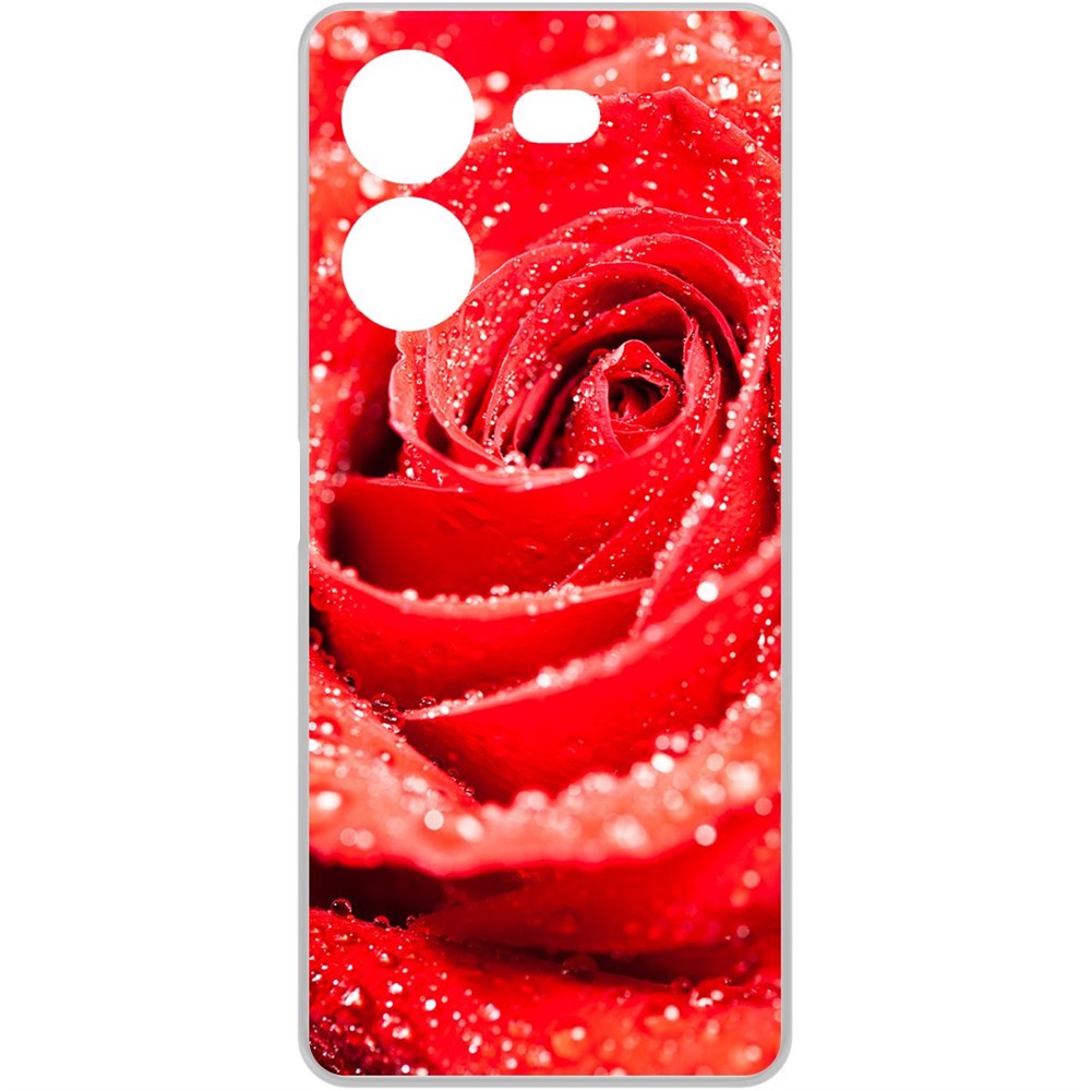 

Чехол-накладка Krutoff Clear Case Роза для TECNO Pova 5 Pro, Прозрачный