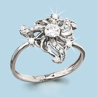 

Кольцо из серебра р. 17,5 AQUAMARINE 62450А_925_р, 62450А_925_р