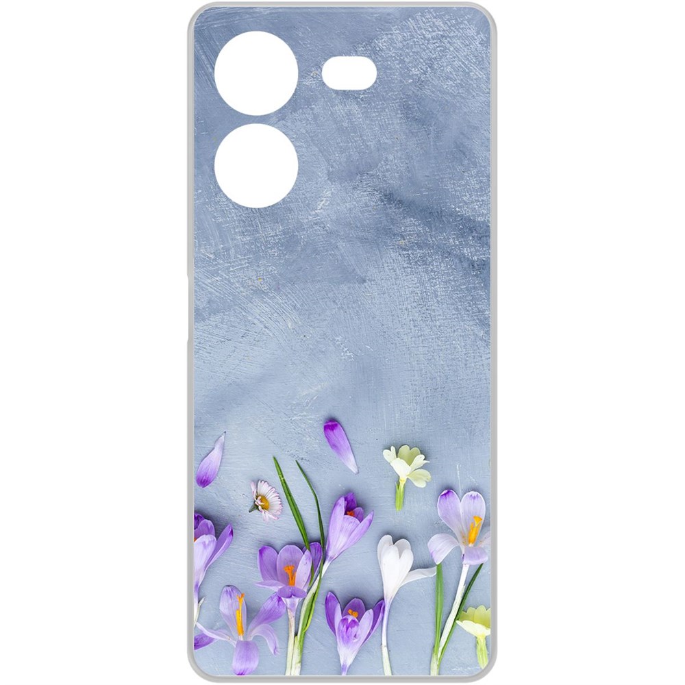 

Чехол-накладка Krutoff Clear Case Цветочное настроение для TECNO Pova 5 Pro, Прозрачный