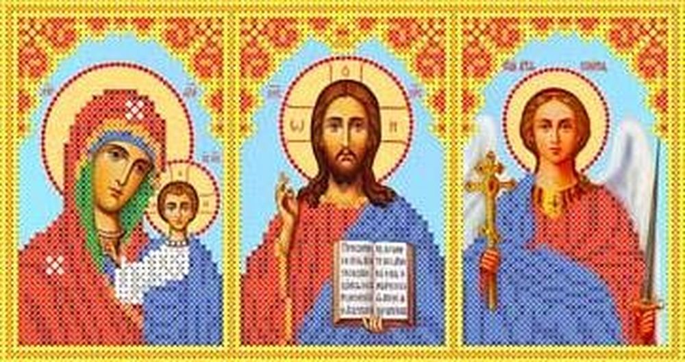 

Рисунок на ткани Каролинка Казанская, Вседержитель, Ангел Хранитель ТКБИ 4103/3