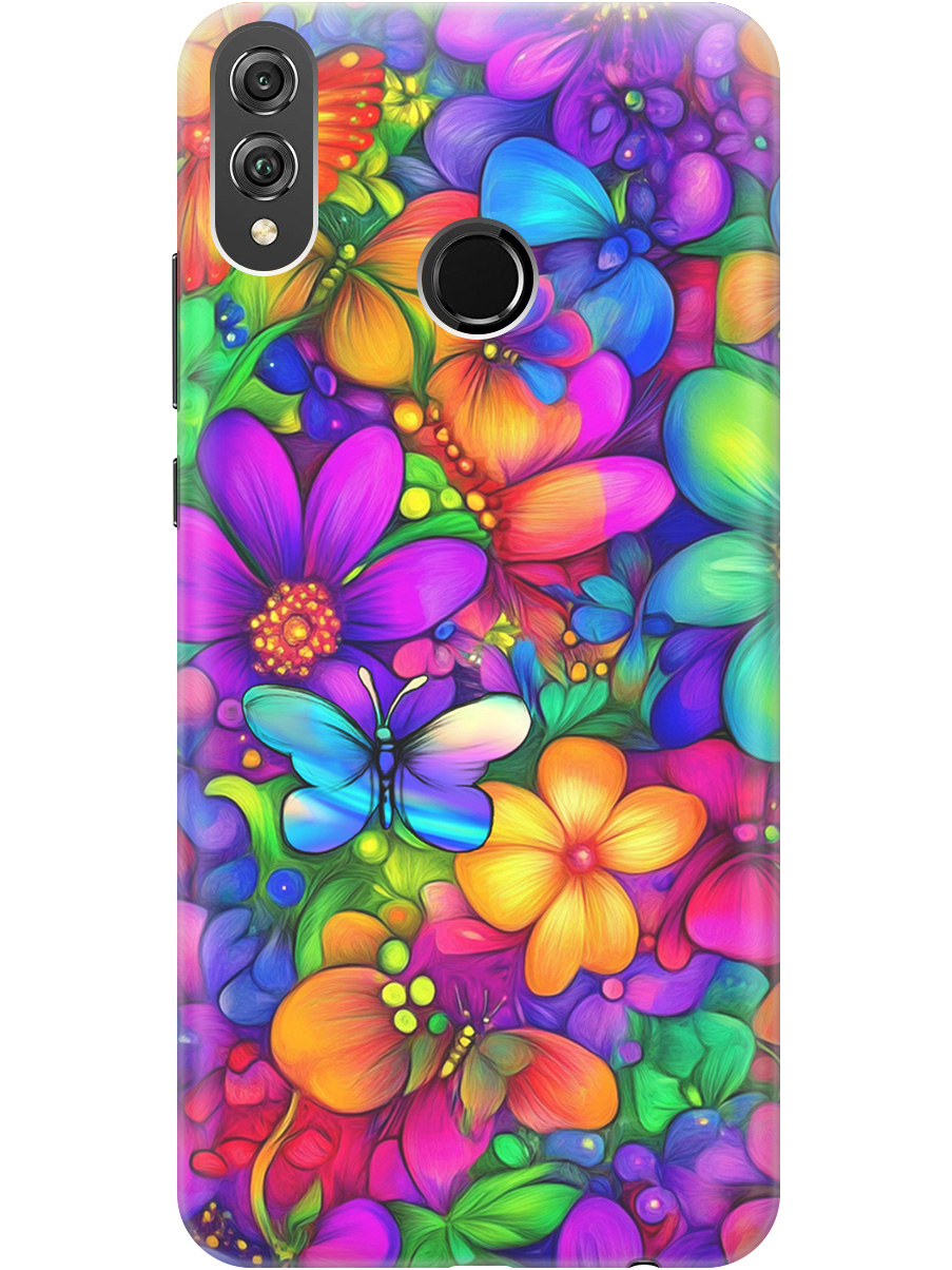 

Силиконовый чехол на Honor 8X с принтом "Бабочки и цветы" прозрачный, Прозрачный;зеленый;фиолетовый;красный, 719355523