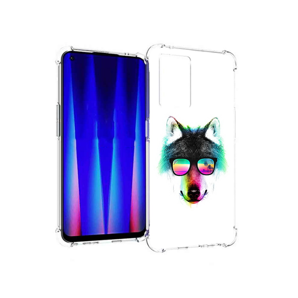 

Чехол MyPads Tocco для OnePlus Nord CE 5G радужный волк, Прозрачный, Tocco