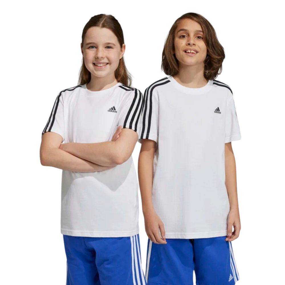 

Футболка Adidas для мальчиков, IC0605, чёрная 001A, размер 176, Белый, Essentials 3-Stripes