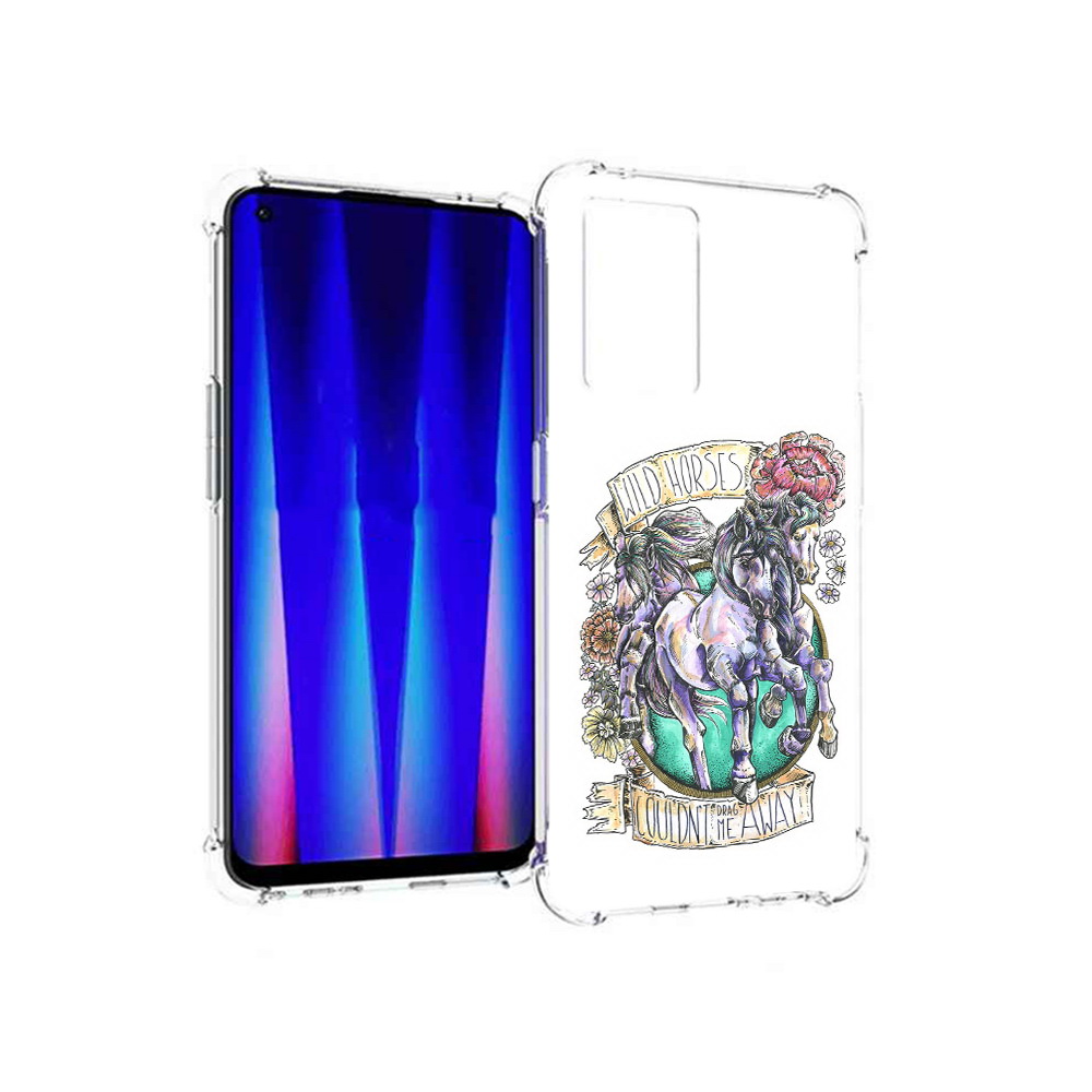 

Чехол MyPads Tocco для OnePlus Nord CE 5G рисунок коней в цветах, Прозрачный, Tocco