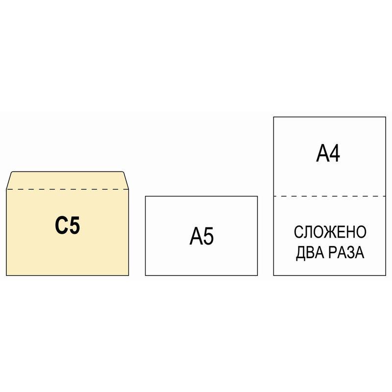 Конверт почтовый C5 Packpost ForPost (162x229 80г стрип печать Куда-Кому) белый 50шт 24 уп