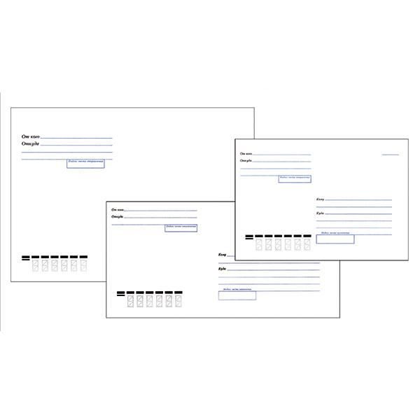Конверт почтовый E65 inФОРМАТ 110x220 80г стрип печать Куда-Кому офсет 1000шт 3940₽