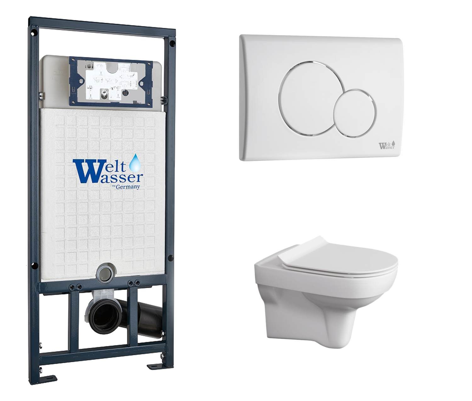 

Комплект: инсталляция WeltWasser Marberg 507 + унитаз City New clean on с кнопкой белой