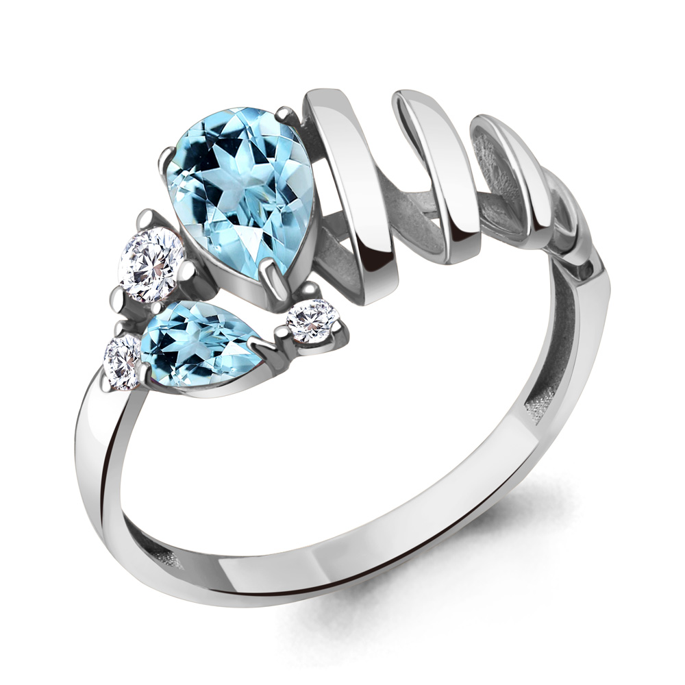 

Кольцо из серебра р.  AQUAMARINE 6937502А_925_р, 6937502А_925_р