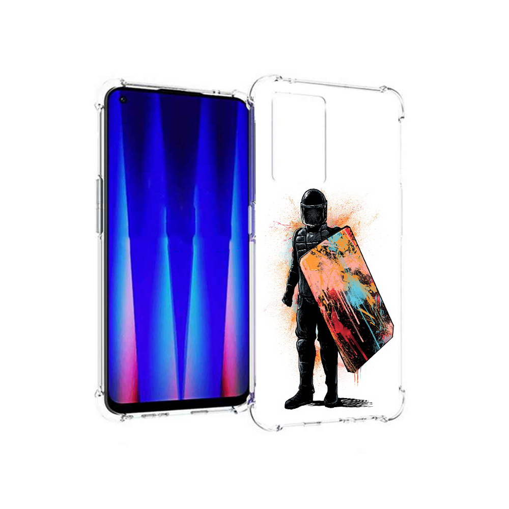 

Чехол MyPads Tocco для OnePlus Nord CE 5G солдат с красочным щитом, Прозрачный, Tocco